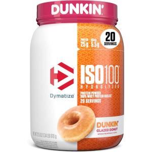 imageDymatize ISO 100 Whey Protein Powder with 25g of Hydrolyzed 100 Whey Isolate Vanilla 5 Pound Package may varyDunkin Glazed Donut