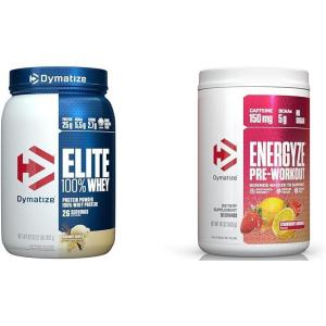 imageDymatize Elite 100 Whey Protein Powder 25g Protein 55g BCAAs ampamp 27 LLeucine Quick Absorbing ampamp Fast Digesting for Optimal Muscle Recovery Rich Chocolate 5 Pound 63 ServingsVanilla  Strawberry