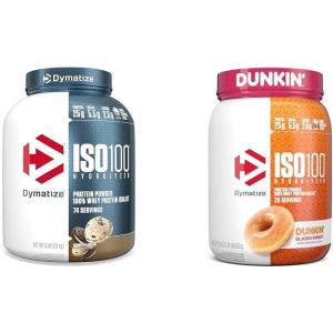 imageDymatize ISO100 Hydrolyzed Protein Powder 100 Whey Isolate Protein 25g of Protein ampamp ISO100 Hydrolyzed Protein Powder 100 Whey Isolate Dunkin Glazed Donut Flavor